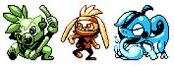  creature drizzile full_body gen_8_pokemon no_humans pat_attackerman pixel_art pokemon pokemon_(creature) raboot simple_background sprite thwackey white_background 