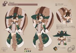  :d @_@ animal_ears animal_feet armband bell_orgel blush breasts brown_background brown_fur brown_hair commentary_request ears_through_headwear female green_eyes hat large_tail long_hair long_sleeves looking_at_viewer monster_girl_encyclopedia multicolored_hair multiple_views nut_(food) open_mouth original ratatoskr_(monster_girl_encyclopedia) robe simple_background small_breasts smile squirrel_ears squirrel_girl squirrel_tail tail translation_request white_hair 