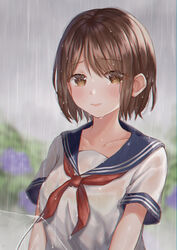  bra see_through seifuku shachihoko umbrella wet wet_clothes 