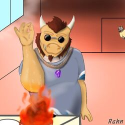  1:1 2021 anthro asian_mythology belly clothing cooking dave_(password) dragon duo east_asian_mythology eastern_dragon eyewear humanoid_hands hyena inside male mammal meme mythological_creature mythological_scalie mythology orlando_(password) password_(visual_novel) rahn_for_ur_lyf salt_bae scalie shirt slightly_chubby striped_hyena sunglasses topwear 