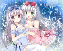  airi_(alice_or_alice) alice_or_alice_siscon_nii-san_to_futago_no_imouto cleavage dress korie_riko rise_(alice_or_alice) thighhighs 