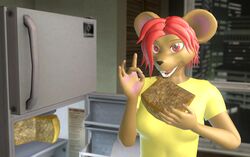  3d_(artwork) breasts cheese cheese_wedge cheese_wheel dairy_products detailed_background digital_media_(artwork) female food garry&#039;s_mod inside kitchen lordzbacon mammal mouse murid murine rodent smile solo 