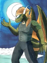  2024 anthro chinese_zodiac cloud cole_(nyghtmar3) dragon european_mythology fullcolor hi_res lunar_new_year male moon muscular mythological_creature mythological_scalie mythology nyghtmar3 scalie solo standing tail traditional_media_(artwork) western_dragon wings year_of_the_dragon 