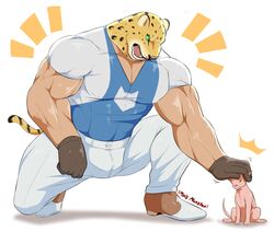  absurd_res animal_head animal_humanoid animal_mask big_muscles bulge clothed clothing felid felid_humanoid for_a_head hi_res humanoid jaguar jaguar_humanoid king_(tekken) luchador male mammal mammal_humanoid mask mels_monster_(artist) muscular muscular_male open_mouth pantherine pantherine_humanoid pecs petting_head solo tekken vein veiny_muscles wrestler 