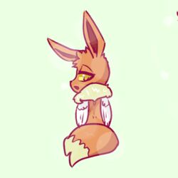  1:1 2022 adult_(lore) angel_the_eevee brown_body brown_fur canid canine digital_media_(artwork) eevee feet female feral fluorite fox fur generation_1_pokemon mammal nintendo pokemon pokemon_(species) simple_background solo toes tuft wings yellow_eyes young young_female 