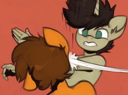  anthro batman_slapping_robin duo equid equine female hasbro horse male mammal marsminer meme my_little_pony pone_keith pony slap venus_spring 