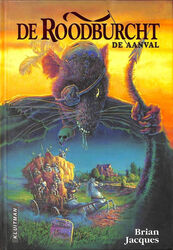  4_fingers ambiguous_gender anthro blade bodily_fluids bone book_cover claws clothed clothing cluny_the_scourge cover dutch_text equid equine eye_patch eyewear feather_ornament feral finger_claws fingers group halberd hat_feather hat_ornament headgear headwear herman_tulp hi_res holding_melee_weapon holding_object holding_polearm holding_tail holding_weapon horse loose_feather male mammal melee_weapon milestone_marker murid murine outside polearm rat redwall rodent saliva saliva_string skull tail tail_blade text warrior weapon weapon_tail 