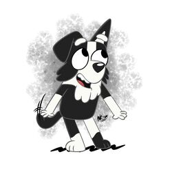  1:1 anthro black_body black_fur bluey_(series) border_collie canid canine canis collie digital_media_(artwork) domestic_dog floppy_ears fur happy herding_dog hi_res inklingbear_(artist) looking_up mackenzie_border_collie male mammal multicolored_body multicolored_fur neck_tuft open_mouth pastoral_dog pivoted_ears sheepdog signature simple_background smile solo standing tail tail_motion tailwag tuft tufted_fur white_background white_body white_fur 