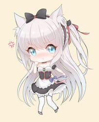  :t american_flag american_flag_print animal_ear_fluff animal_ears apron azur_lane black_bow black_dress blue_eyes blush bow cat_ears cat_girl cat_hair_ornament chibi choker closed_mouth commentary_request dress female flag_print frilled_apron frills garter_straps grey_hair hair_ornament hairbow hammann_(azur_lane) hammann_(retrofit)_(azur_lane) highres looking_at_viewer one_side_up pout puffy_short_sleeves puffy_sleeves red_choker red_ribbon ribbon short_sleeves solo strapless strapless_dress thighhighs tofu_fufu waist_apron white_apron wrist_cuffs 