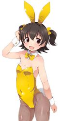  :d akagi_miria animal_ears bad_id bad_twitter_id black_hair breasts brown_eyes covered_navel cowboy_shot fake_animal_ears female fishnet_pantyhose fishnets idolmaster idolmaster_cinderella_girls inactive_account lillithlauda open_mouth pantyhose playboy_bunny rabbit_ears rabbit_tail short_hair smile solo standing tail two_side_up wrist_cuffs 