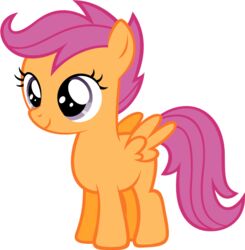  2014 alpha_channel digital_media_(artwork) equid equine feathered_wings feathers female feral friendship_is_magic hair hasbro mammal my_little_pony mythological_creature mythological_equine mythology orange_body orange_feathers pegasus scootaloo_(mlp) simple_background smile solo transparent_background wings young zacatron94 