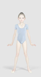  blue_eyes brown_hair eugenie leotard michito_sorataka 