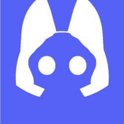  1:1 ambiguous_gender anthro blue_and_white blue_background changed_(video_game) chris_fox clyde_(discord) discord_(app) disembodied_head ears_up headshot_portrait icon logo looking_at_viewer meme monochrome outline portrait puro_(changed) simple_background simple_eyes solo two_tone_face white_ears white_eyes 