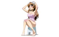  breasts cleavage d-fragments maruyama_shuuji takao_buchou towel 