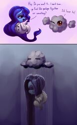  absurd_res blue_body blue_skin cumulus hi_res miitopia monster_girl_(genre) not_furry raincloud_(miitopia) raining sad tearful_soul 