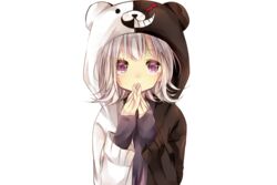  dangan-ronpa_2 long_hair nanami_chiaki naoton purple_eyes white white_hair 