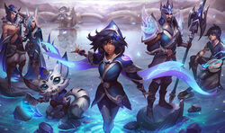  animal_ears armor black_hair blue_eyes blue_feathers blue_hair blush boomerang boots brown_eyes cape closed_mouth crossed_legs dark-skinned_female dark_skin ezreal facial_hair facial_mark fangs feathers fingerless_gloves gloves gnar_(league_of_legends) hair_ornament hair_over_one_eye hat helmet holding_hands hood jarvan_iv_(league_of_legends) jewelry lake league_of_legends leather long_hair looking_at_viewer manly multiple_boys multiple_girls muscular official_art rakan_(league_of_legends) reflection samsung_galaxy_(league_of_legends) scar shiny short_hair sitting smile ssg_ezreal ssg_gnar ssg_jarvan_iv ssg_rakan ssg_taliyah ssg_xayah stone taliyah thick_eyebrows topless_male weapon white_hair xayah yordle 