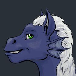  1:1 amethystbeetle animated anthro avoid_posting dragon equid equine fur green_eyes hair horse human hybrid icon looking_at_viewer low_res male mammal mythological_creature mythological_scalie mythology pongon pony scalie short_playtime simple_background smile transformation what_has_science_done white_hair 