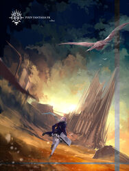  artist_name bad_id bad_pixiv_id bird building case cloud desert female pantyhose paradise_(swd3e2) pink_hair pixiv_fantasia pixiv_fantasia_fallen_kings ruins scarf short_hair skirt sky swd3e2 