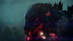  concept_art godzilla godzilla:_monster_planet godzilla_(series) kaijuu official_art polygon_pictures smoke toho_(film_company) tree 