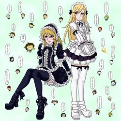  2girls artist_request blonde_hair gothic_lolita lolita_fashion mori_yuki moyashimon multiple_girls translation_request uchuu_senkan_yamato uchuu_senkan_yamato_2199 yurisha_iscandar 