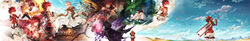  absurdres certificate chinese_commentary commentary_request crying elsword elsword_(character) fire glint highres hood infinity_sword_(elsword) leaf looking_afar lord_knight_(elsword) magic_knight_(elsword) multicolored_hair mushroom old old_man paper petals phoru_(elsword) photoshop_(medium) rain red_eyes red_hair rune_slayer_(elsword) runes scarf scorpion scorpion5050 sheath_knight_(elsword) sky sword sword_knight_(elsword) tattoo two-tone_hair weapon wide_image 