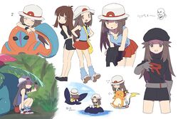  &gt;_&lt; :d :o ^_^ agata_(agatha) back-to-back bad_id bad_twitter_id bag bird black_dress blush breasts brown_eyes brown_hair cabbie_hat cleavage closed_eyes clothes_pull cosplay cropped_legs deoxys deoxys_(defense) dress eighth_note female fire_emblem fly_(pokemon) fly_sprite_(pokemon) flying full_body gloves grass green_(pokemon) happy hat leaf leaf_(pokemon) leaning_forward long_hair looking_at_viewer multiple_views musical_note open_mouth pokemon pokemon_(creature) pokemon_frlg pokemon_move pokemon_rgby pokemon_rgby_(prototype) prototype_design raichu rain red_skirt riding riding_pokemon shirt shirt_pull simple_background sitting skirt sleeveless sleeveless_shirt small_breasts smile solo_focus sun_hat surf_(pokemon) surf_sprite_(pokemon) team_rocket team_rocket_uniform translation_request venusaur water white_background wrys_(fire_emblem) 