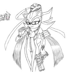  2010 anthro bayonetta eulipotyphlan group gun hedgehog kyoshinhei male mammal monochrome platinumgames ranged_weapon sega shadow_the_hedgehog silver_the_hedgehog solo_focus sonic_the_hedgehog sonic_the_hedgehog_(series) traditional_media_(artwork) weapon 