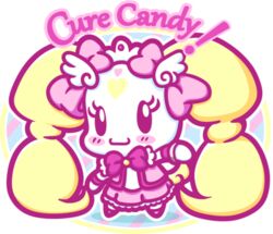  alpha_channel blush candy_(pretty_cure) clothing dress english_text female heart_symbol low_res pose pretty_cure simple_background solo text unknown_artist wristband 