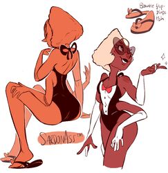  alien alien_humanoid cartoon_network clothing eyewear female footwear gem_(species) gem_fusion humanoid multi_limb not_furry sandals sardonyx_(steven_universe) solo steven_universe sunglasses swimwear tiddygem_(artist) tooth_gap 