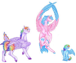  blue_body blue_feathers cutie_mark dawn22eagle equid equine eye_contact eyelashes family feathered_wings feathers female feral firefly_(pre-g4) flying friendship_is_magic fur group hair hasbro hi_res hooves looking_at_another male mammal mlp_g1 multicolored_body multicolored_feathers multicolored_hair my_little_pony my_little_pony_&#039;n_friends mythological_creature mythological_equine mythology past_meets_present pegasus pink_body pink_eyes pink_feathers pink_fur pre-g4 purple_body purple_feathers purple_fur rainbow_blaze_(mlp) rainbow_body rainbow_dash_(mlp) rainbow_feathers rainbow_hair simple_background smile square_crossover standing story story_in_description traditional_media_(artwork) white_background wings yellow_eyes young 