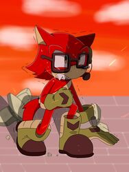  2017 3:4 anthro big_head black_nose bodily_fluids canid canine canis clothing crying custom_character_(sonic_forces) eyewear fur gadget_the_wolf glasses gloves handwear hi_res male mammal sega sharp_teeth simple_background solo sonic_forces sonic_the_hedgehog_(series) sonicsky2337 tears teeth toony wolf 