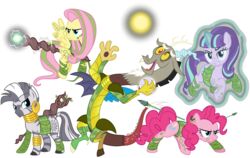  absurd_res alpha_channel alternate_timeline bodypaint discord_(mlp) equid equine feathered_wings feathers female feral floating fluttershy_(mlp) friendship_is_magic ggalleonalliance group hasbro hi_res horn horse magic_user male mammal melee_weapon membrane_(anatomy) membranous_wings my_little_pony mythological_creature mythological_equine mythology osipush pegasus pinkie_pie_(mlp) pony simple_background staff starlight_glimmer_(mlp) unicorn vector war_paint weapon wings zebra zecora_(mlp) 