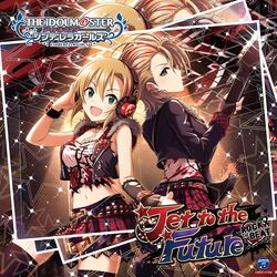  2girls album_cover black_gloves black_jacket black_legwear blonde_hair breasts brown_hair collarbone copyright_name cover earrings fingerless_gloves gloves green_eyes groin headphones highres holding holding_instrument idolmaster idolmaster_cinderella_girls instrument jacket jewelry kimura_natsuki kurogoma long_sleeves looking_at_viewer medium_breasts midriff miniskirt multiple_girls nail_polish navel official_art plaid plaid_skirt pleated_skirt profile red_nails short_hair skirt standing stomach tada_riina thighhighs zettai_ryouiki 