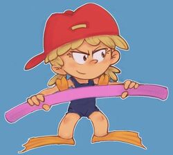  &gt;:) baseball_cap conoghi female hat lana_loud one-piece_swimsuit smile the_loud_house 