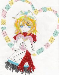  absurdres blonde_hair blue_eyes collage highres kagamine_rin muu traditional_art traditional_media vocaloid 