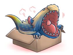  4:3 ambiguous_gender box canes-cm capcom container dragon european_mythology feral if_it_fits_i_sits_(meme) in_box in_container leviathan_(mh) meme monster_hunter mythological_creature mythological_scalie mythology nibelsnarf reptile scalie simple_background solo tail western_dragon white_background wyvern 