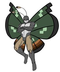  2016 abs antennae_(anatomy) anthro anthrofied arthropod athletic crossed_arms featureless_crotch generation_6_pokemon insect_wings insects jungle_vivillon kingdomxathers lepidopteran male manly muscular muscular_anthro muscular_male nintendo nude pokemon pokemon_(species) pokemorph solo vivillon wings 