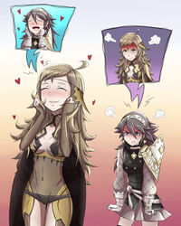  2girls angry artist_request blush breasts commentary_request fire_emblem fire_emblem_if multiple_girls nintendo ophelia_(fire_emblem_if) panties smile soleil_(fire_emblem_if) 