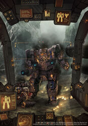  anthony_scroggins_(shimmering_sword) arm_cannon autocannon awesome_(battletech) battle battletech cannon canyon cockpit commentary control_panel_overlay crosshair damaged dated energy_cannon english_commentary fire heads-up_display hunchback_(battletech) mecha particle_projector_cannon pov pov_cockpit radar realistic rifleman_(battletech) robot rock science_fiction smoke sparks weapon 