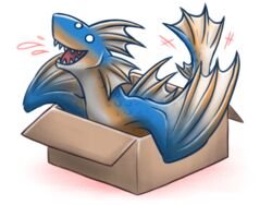  4:3 ambiguous_gender box canes-cm capcom container dragon european_mythology feral if_it_fits_i_sits_(meme) in_box in_container meme monster_hunter mythological_creature mythological_scalie mythology piscine_wyvern plesioth reptile scalie simple_background solo tail western_dragon white_background wyvern 