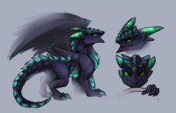  4_fingers claws conditional_dnp dragon european_mythology feral fingers graham green_eyes hi_res horn male membrane_(anatomy) membranous_wings mythological_creature mythological_scalie mythology oksara scalie simple_background solo tail western_dragon wings 