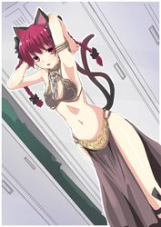  alternate_costume animal_ears armlet armpits arms_up bow bra braid cat_ears cat_tail chains cl_(h-sys.) commentary_request cosplay cowboy_shot earrings female hair_ornament hairbow highres image_sample jewelry kaenbyou_rin lips looking_at_viewer midriff multiple_tails navel nekomata open_mouth pelvic_curtain princess_leia_organa_solo princess_leia_organa_solo_(cosplay) red_eyes red_hair skirt smile solo standing star_wars star_wars:_return_of_the_jedi tail touhou twin_braids twitter_sample two_tails underwear 