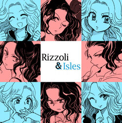  2girls blush clenched_hand closed_eyes commentary_request copyright_name cover cover_page ethusa frown jane_rizzoli looking_at_viewer maura_isles multiple_girls one_eye_closed open_mouth rizzoli_&amp;_isles smile 