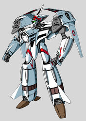  arm_cannon colorized commentary derivative_work emblem energy_cannon english_commentary grebo-guru grey_background jolly_roger kawamori_shouji macross macross_flashback_2012 macross_m3 mecha missile_pod no_humans redesign robot roundel science_fiction simple_background solo u.n._spacy variable_fighter vf-4 weapon 