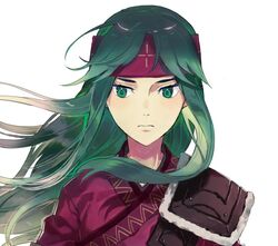  aisutabetao bad_id bad_twitter_id female fire_emblem fire_emblem:_the_binding_blade fire_emblem_heroes green_eyes green_hair headband long_hair looking_at_viewer portrait solo sue_(fire_emblem) 