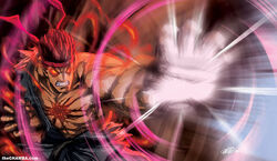  evil_ryuu headband jeffrey_cruz male_focus motion_blur muscle no_pupils red_hair ryuu_(street_fighter) scar solo spiked_hair street_fighter torn_clothes yellow_eyes 