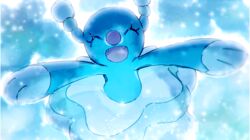  brionne buntatta closed_eyes commentary_request looking_at_viewer no_humans open_mouth pokemon pokemon_(creature) smile underwater 