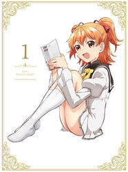  female lowres official_art orange_eyes orange_hair ore_ga_ojou-sama_gakkou_ni_&quot;shomin_sample&quot;_toshite_rachirareta_ken school_uniform short_twintails solo tenkuubashi_aika twintails white_background white_legwear 