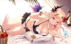  bikini cait cleavage dark_angel_olivia granblue_fantasy horns swimsuits wings 